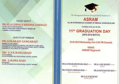 Dr Alla Gopala Krishna Gokhale @ 11th Graduation Day Convocation of ASHRAM Medical College